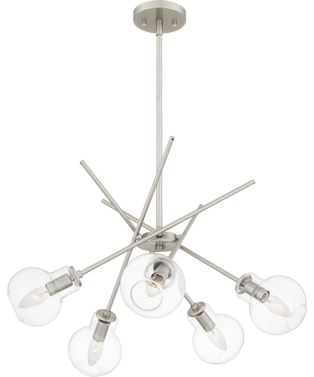 Asha 5-light Chandelier Brushed Nickel