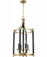 Stanza 4-Light Foyer Flat Black/Satin Brass