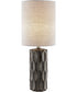 Halsey 1-Light Table Lamp Gunmetal Ceramic Body/Fabric Shade
