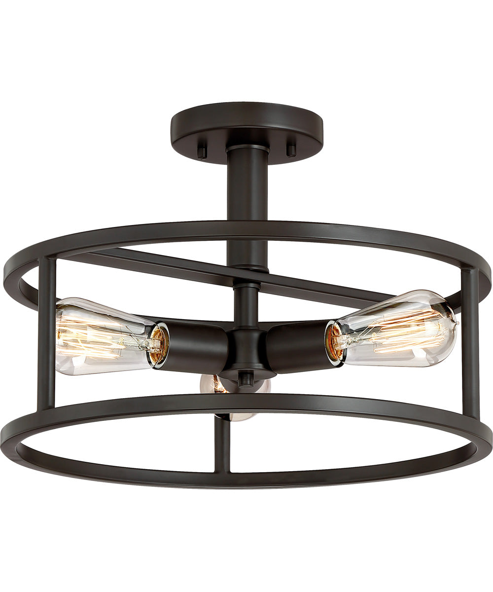 New Harbor 3-light Semi Flush Mount Western Bronze