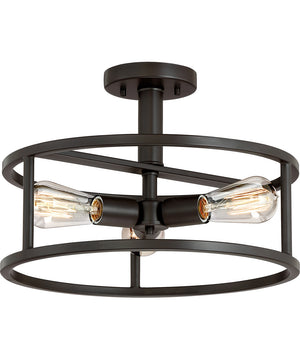New Harbor 3-light Semi Flush Mount Western Bronze