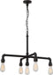 27"W Iron 5-Light Chandelier Industrial Bronze