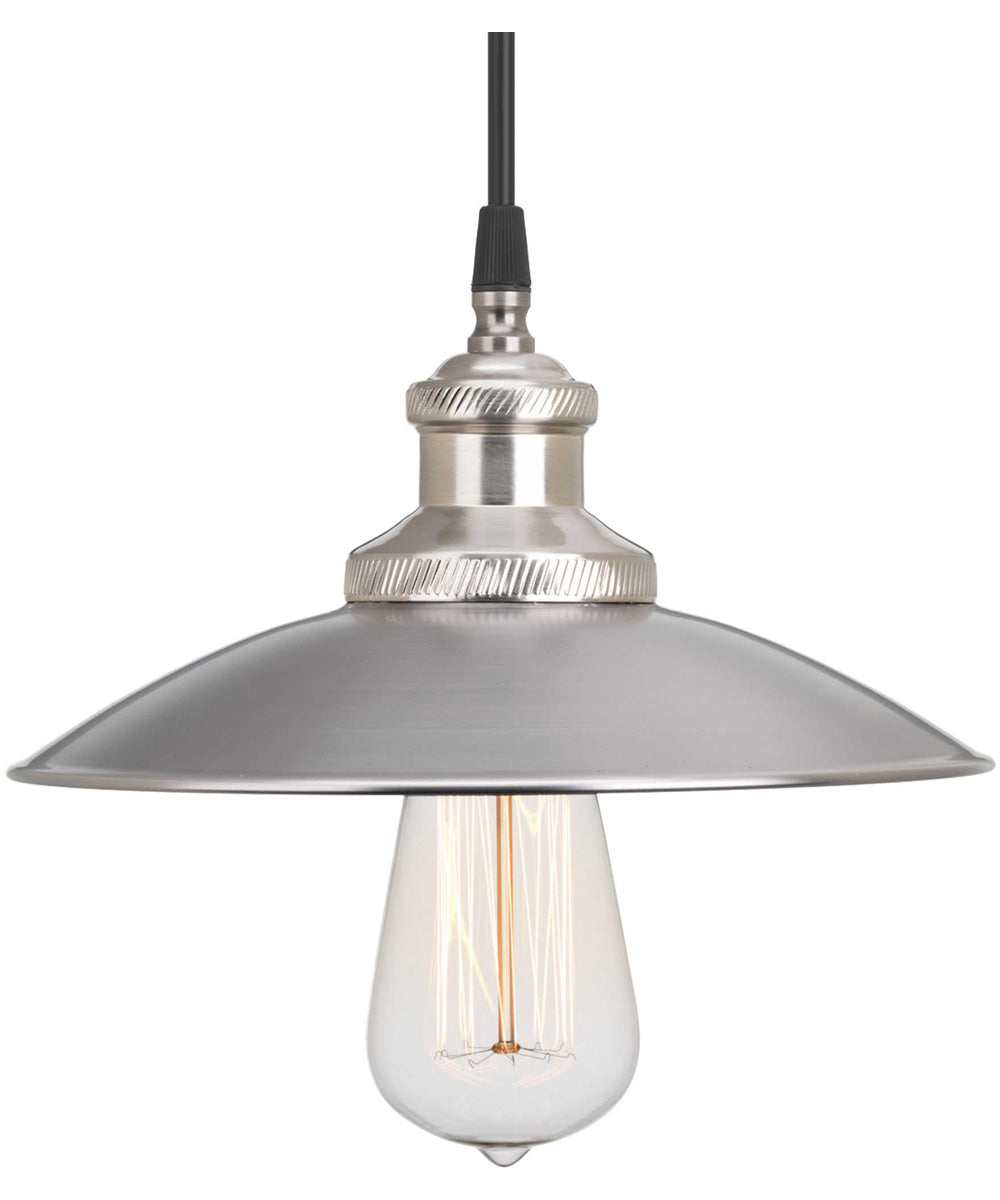 Archives 1-Light PMS Matte Cool Grey #9 Shade Farmhouse Mini-Pendant Light Antique Nickel