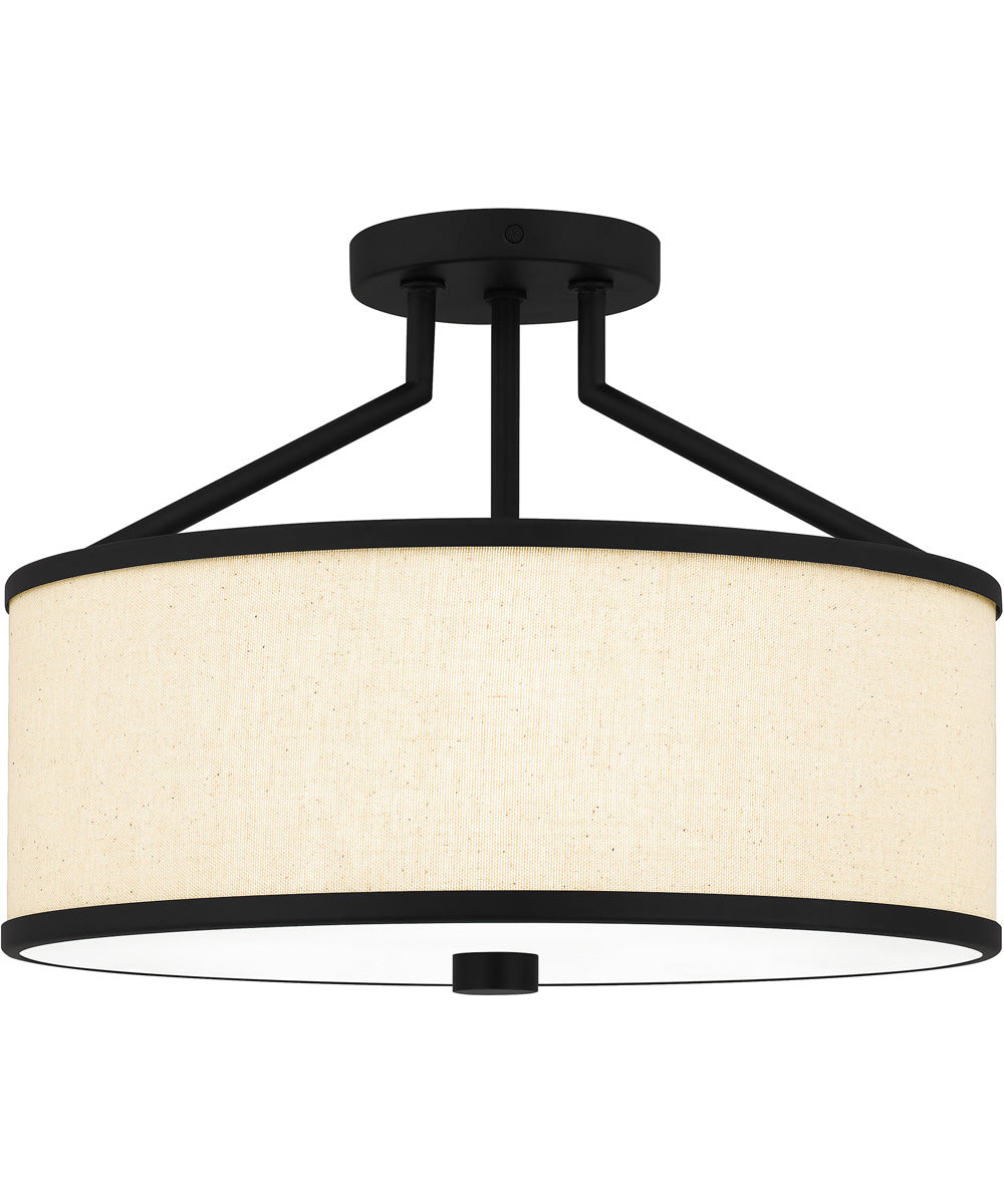 Laborde 3-light Semi Flush Mount Matte Black