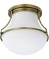 Valdora 1-Light Close-to-Ceiling Natural Brass