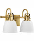 Preston 2-Light Coastal Bath Vanity Light Vintage Brass