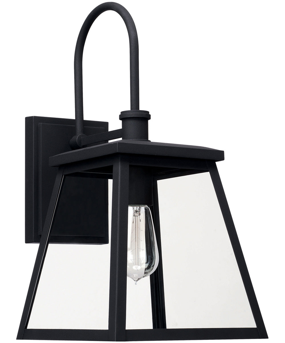 Belmore 1-Light Outdoor Wall Mount Rain or Shine - Black with Clear Glass