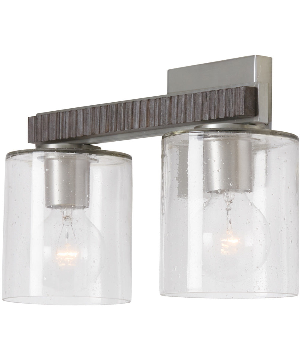 Sawyer 2-Light Vanity Carbon Grey and Matte Nickel