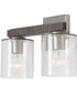 Sawyer 2-Light Vanity Carbon Grey and Matte Nickel