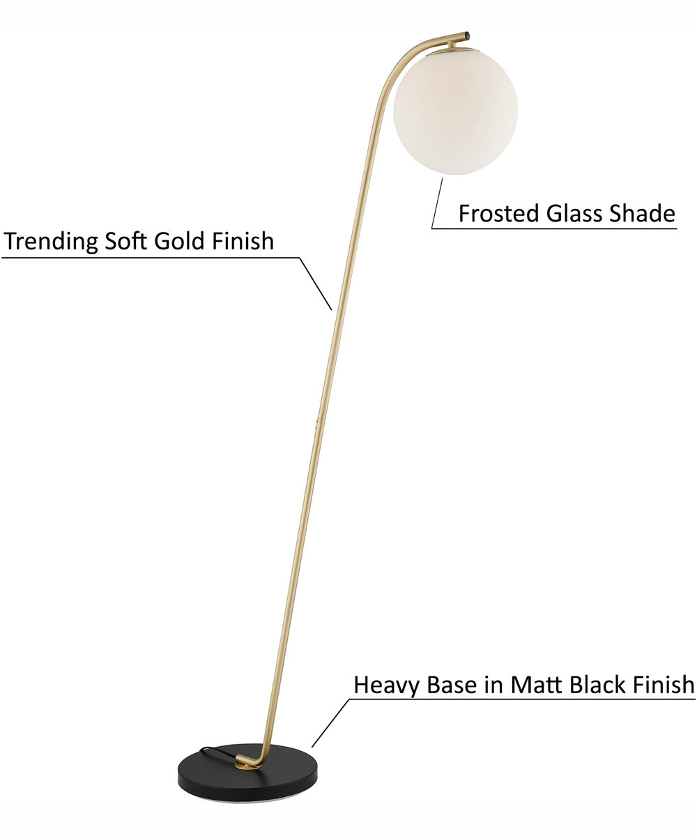 Roden 1-Light Floor Lamp Gold/Frost Glass Shade