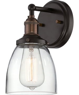 5"W Vintage 1-Light Vanity & Wall Rustic Bronze