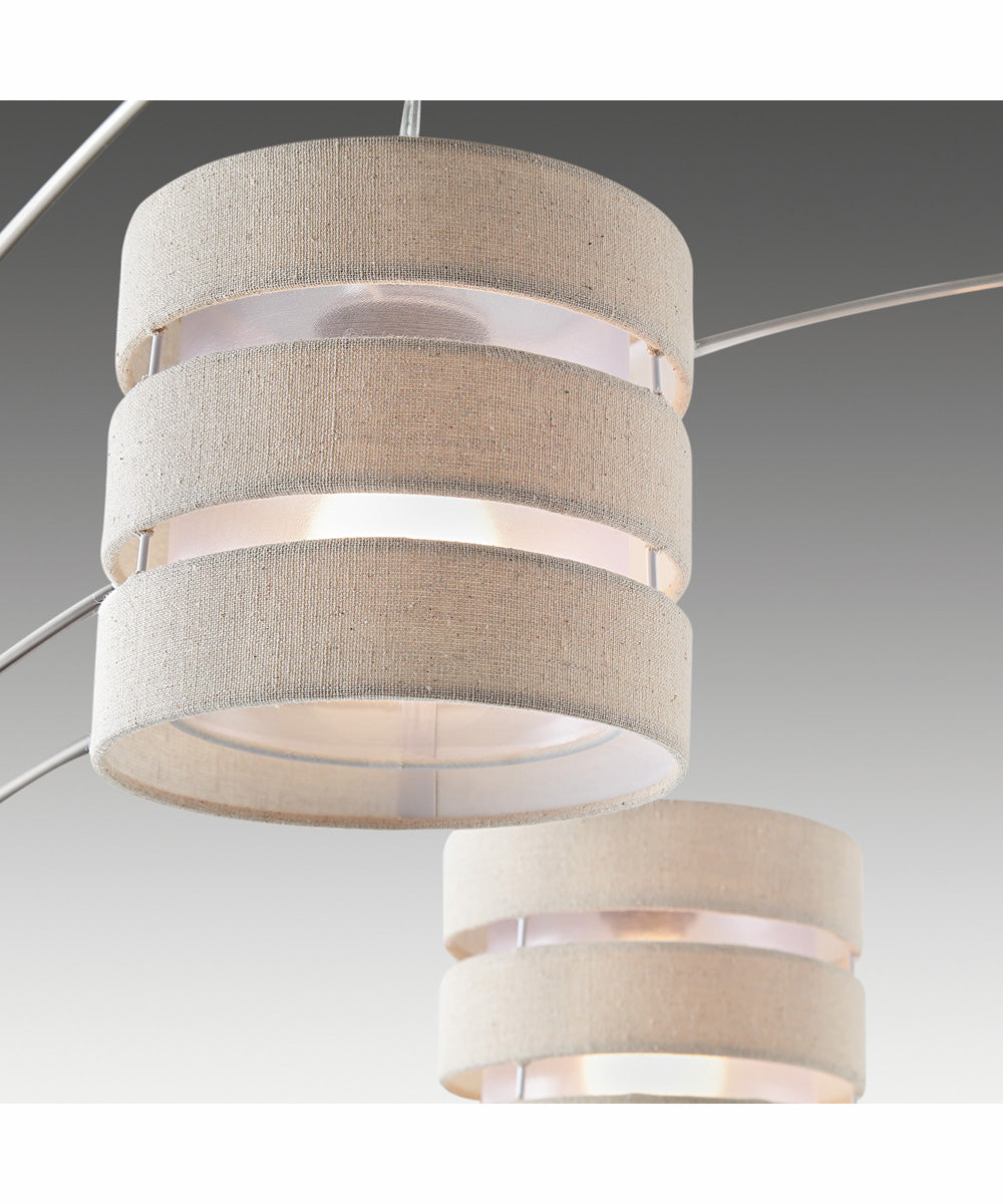 Falan 3-Light 3-Light Arch Lamp Brushed Nickel/Linen Shade