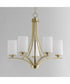 Deven 5-Light Chandelier Satin Brass