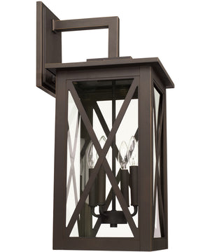Avondale 4-Light Outdoor Wall Mount In Oiled Bronze With Clear Glass