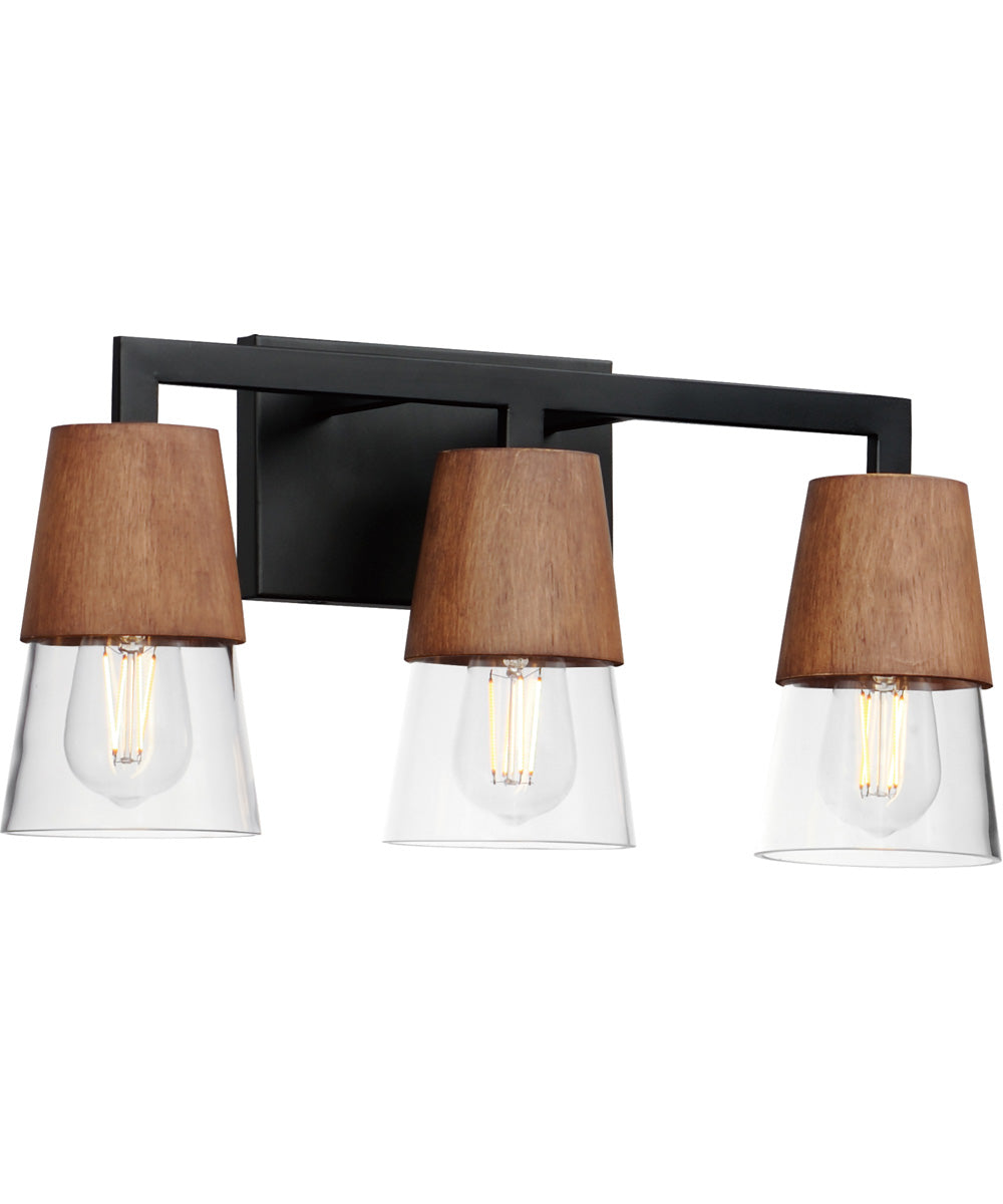 Carpenter 3-Light Bath Vanity Walnut / Black