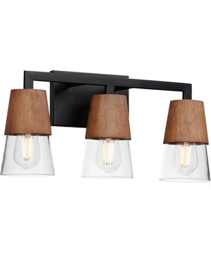 Carpenter 3-Light Bath Vanity Walnut / Black