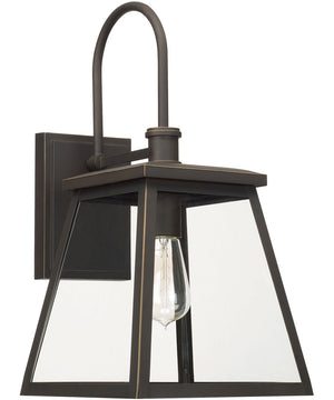 Belmore 1-Light Outdoor Wall Mount In Oiled Bronze With Clear Glass