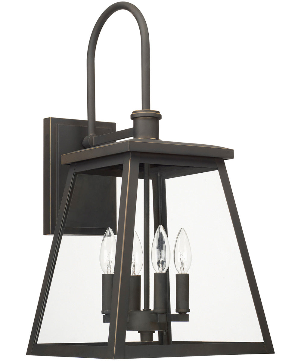 Belmore 4-Light Outdoor Wall Mount Rain or Shine - Oiled Bronze with Clear Glass