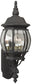 24"H French Style 3-Light Outdoor Wall Matte Black