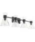 Beldar 4-light Bath Vanity Light Matte Black w/ Clear Glass