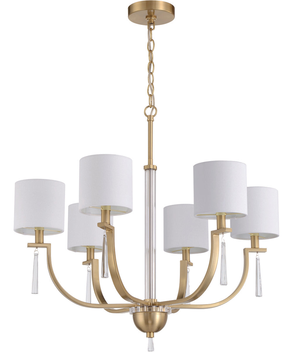 Fortuna 6-Light Chandelier Satin Brass