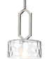 Caress 1-Light Clear Water Glass Luxe Mini-Pendants Light Polished Nickel