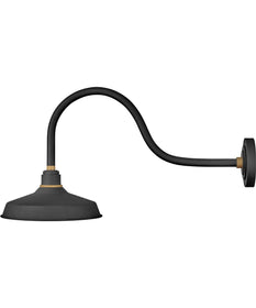 1-Light Large Gooseneck Outdoor Barn Light in Textured Black