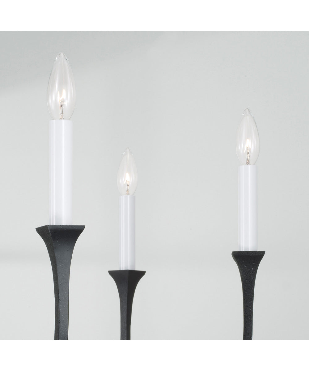 Decklan 6-Light Chandelier Black Iron