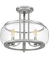 Pruitt Medium 3-light Semi Flush Mount Brushed Nickel