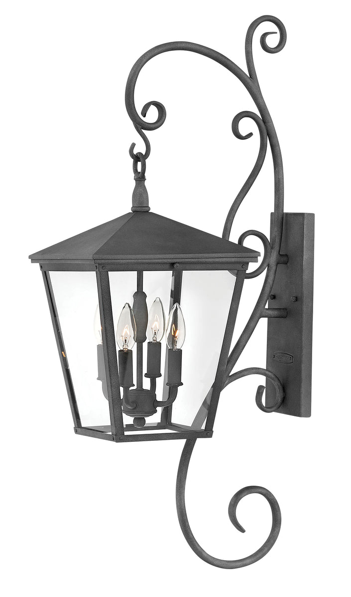 36"H Trellis 4-Light LED Large Outdoor Wall Light in Aged Zinc