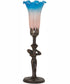 15" High Pink/Blue Tiffany Pond Lily Nouveau Lady Accent Lamp