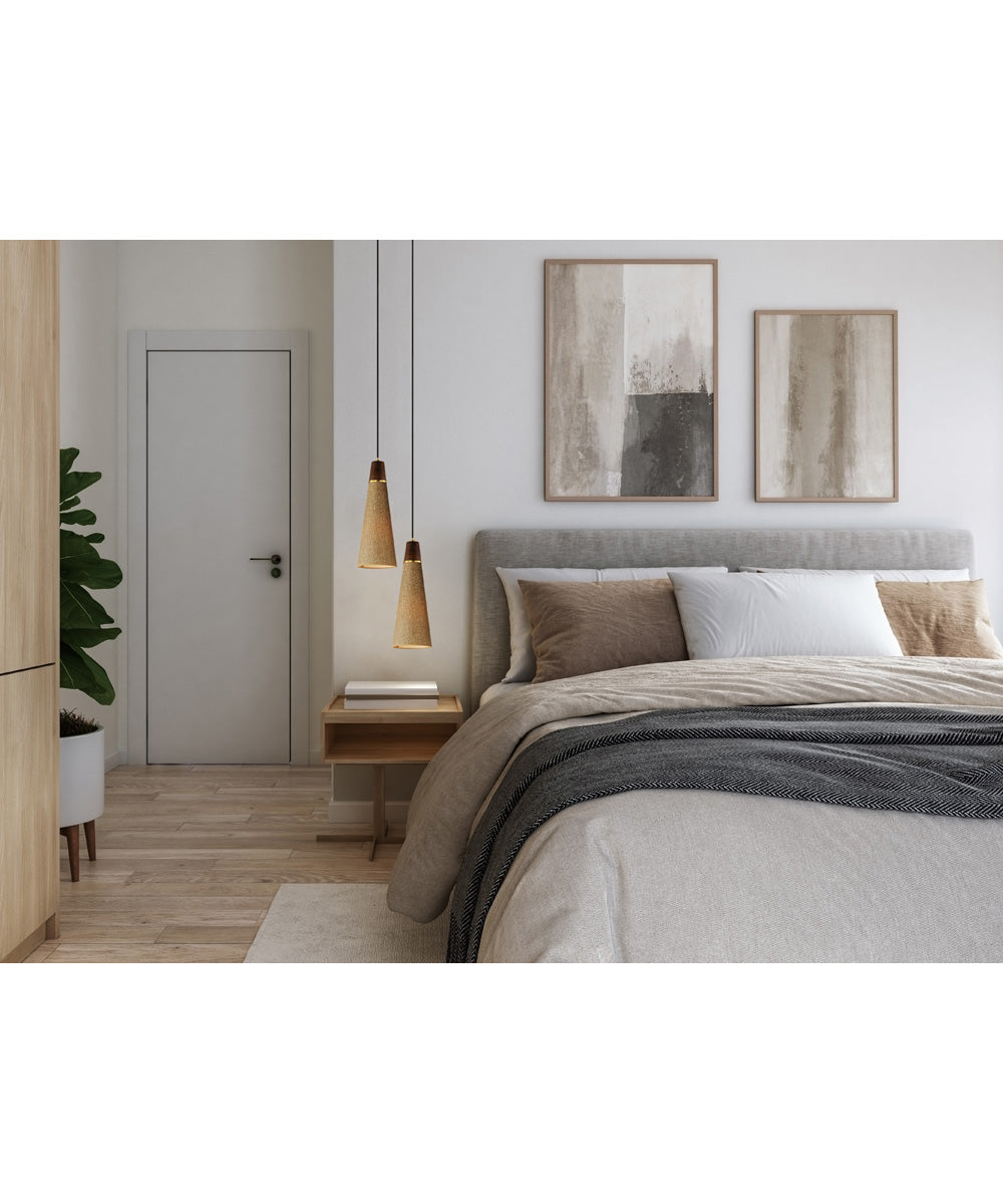 Sumatra 7 inch Elongated Pendant Natural Aged Brass