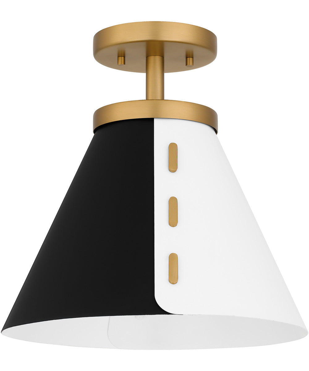 Quoizel Semi-Flush Mount Small 1-light Semi Flush Mount Brushed Weathered Brass