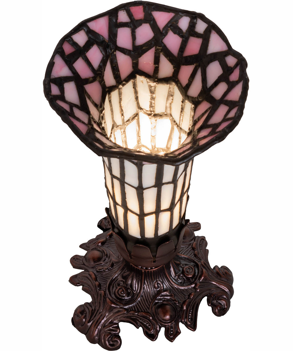 8" High Stained Glass Pond Lily Victorian Accent Lamp
