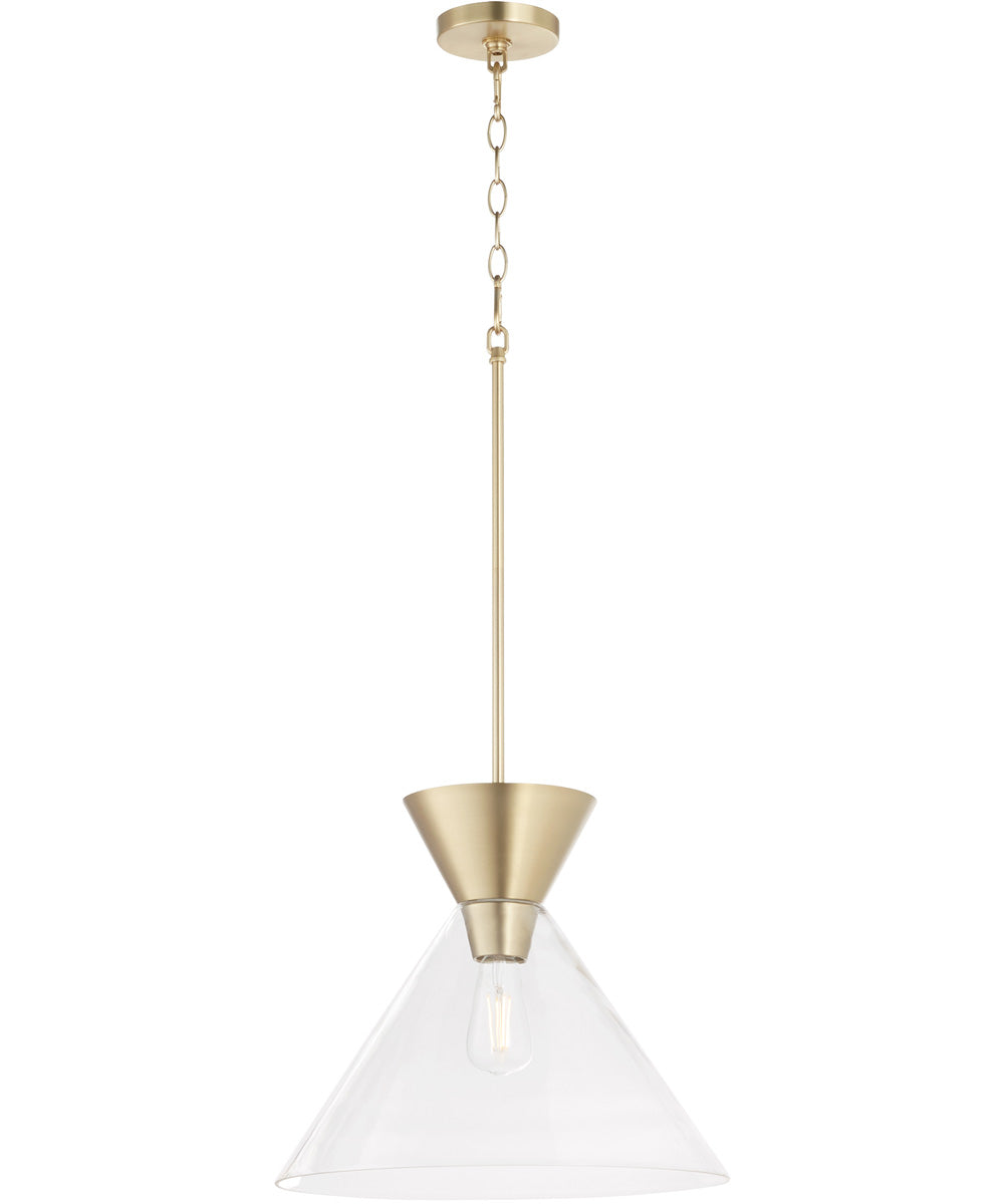 Beldar 1-light Pendant Aged Brass w/ Clear Glass