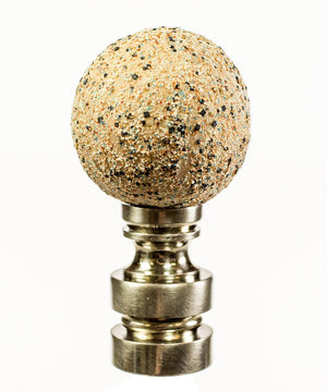 Ceramic Natural Sand Ball Lamp Finial Nickel Base 1.9"h (25mm ball)