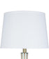 Catalina 25"H 1-Light White Iridescent Glass Lamp Body and Antique Brass Base with White Drum Shade