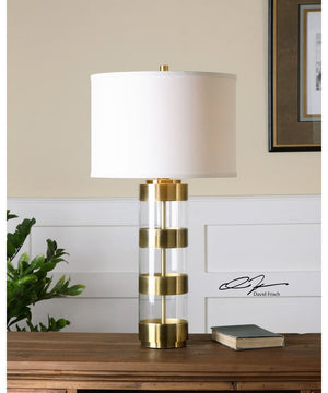 31"H Angora Brushed Brass Table Lamp