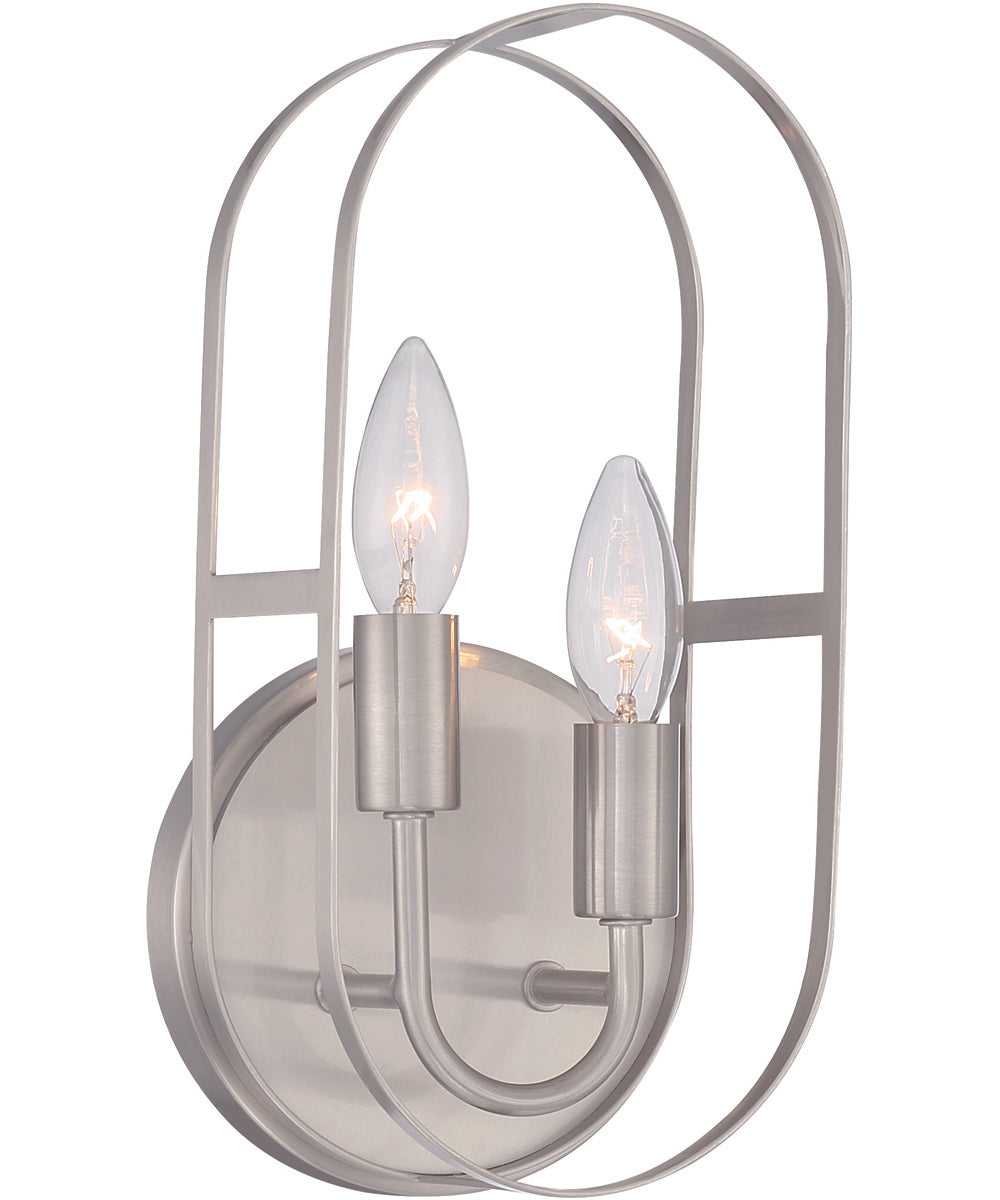 Mindful 2-Light Wall Sconce Brushed Polished Nickel