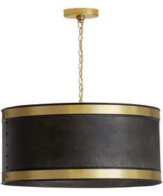 4-Light Pendant In Galvanized Black And True Brass