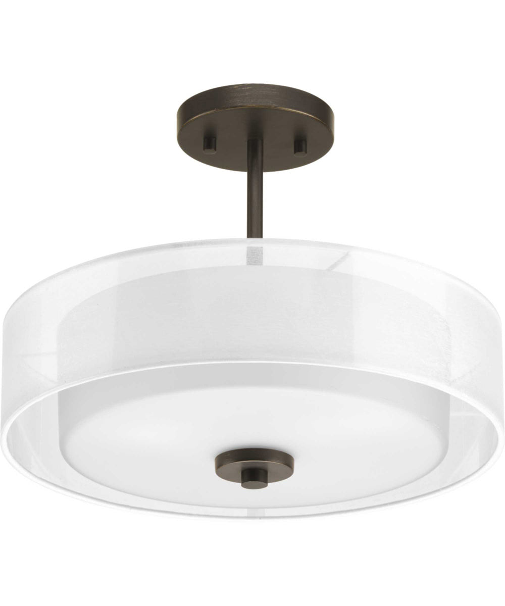 Invite 3-Light 15" Semi-Flush Convertible Antique Bronze