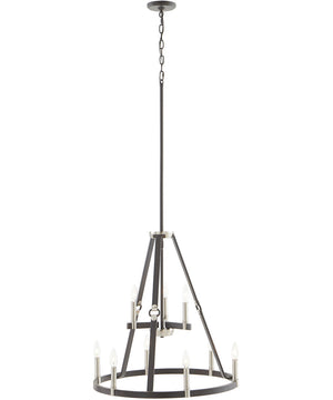Armstrong Grove 9-Light chandelier  Espresso Brown / Satin Nickel