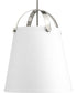 Galley 2-Light Linen Shade Coastal Pendant Light Polished Nickel
