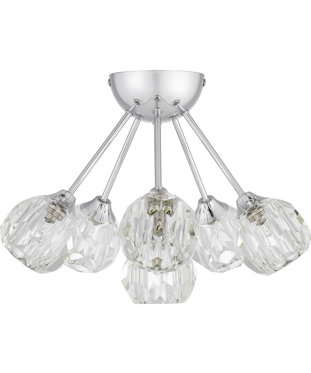 Spellbound 6-light Semi Flush Mount Polished Chrome