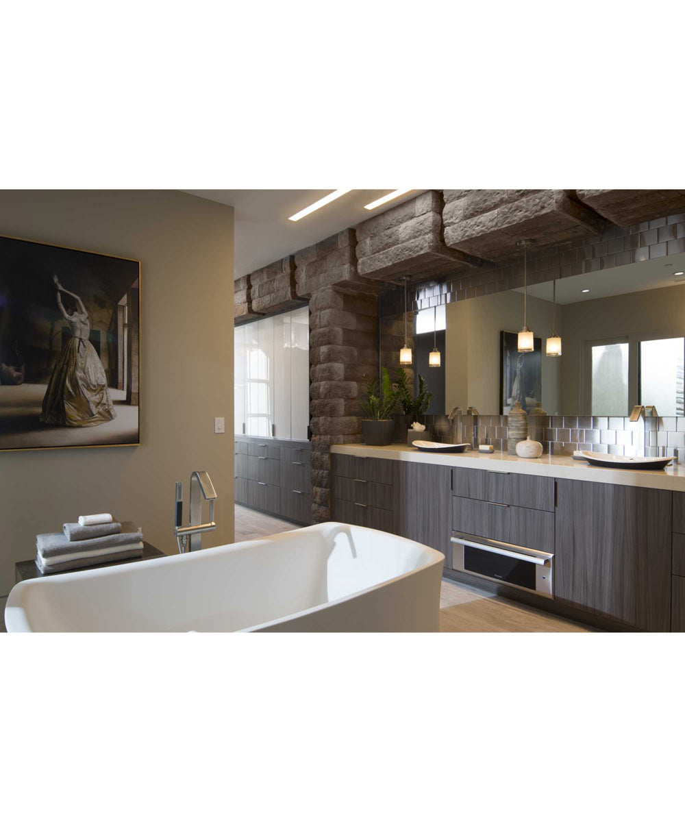 Alexa 1-Light Etched Linen With Clear Edge Glass Modern Mini-Pendant Light Brushed Nickel