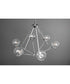 Mod 6-Light Clear Glass Mid-Century Modern Chandelier Light Polished Chrome