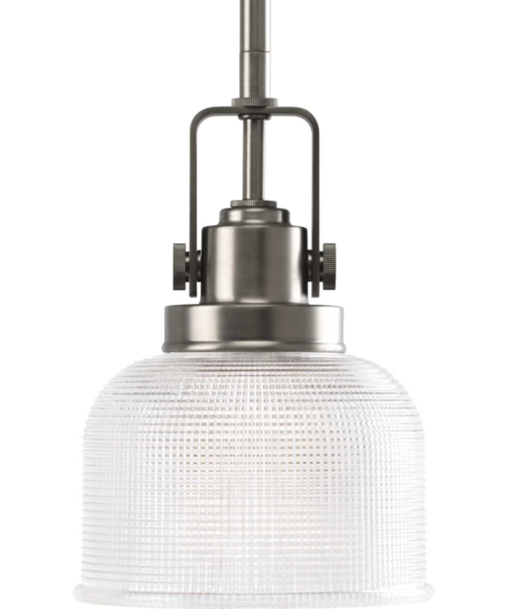 Archie 1-Light Double Prismatic Glass Coastal Mini-Pendant Light Antique Nickel