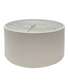 16x16x9 Hardback Shallow Drum Lampshade Light Oatmeal Linen Fabric