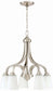 24"W Grace 5-Light Down Chandelier Brushed Polished Nickel