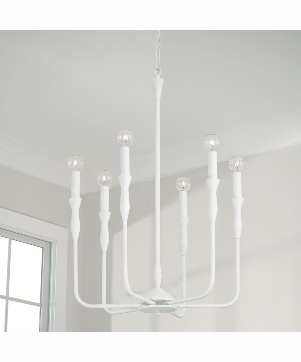 Paloma 6-Light Chandelier Textured White